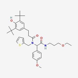 3-(3,5-di-tert-butyl-4-hydroxyphenyl)-N-{2-[(3-ethoxypropyl)amino]-1-(4-methoxyphenyl)-2-oxoethyl}-N-(thiophen-2-ylmethyl)propanamide