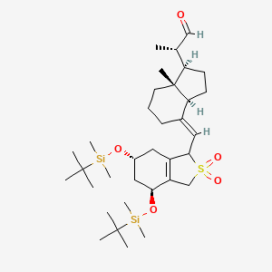 B1146056 4-[[(4S,6R)-4,6-Bis[[(tert-butyl)dimethylsilyl]oxy]-1,3,4,5,6,7-hexahydro-2,2-dioxidobenzo[c]thien-1-yl]methylene]oCtahydro-a,7a-dimethyl-1H-indene-1-acetaldehyde CAS No. 266686-81-1