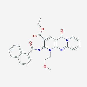 ethyl 7-(2-methoxyethyl)-6-(naphthalene-1-carbonylimino)-2-oxo-1,7,9-triazatricyclo[8.4.0.03,8]tetradeca-3(8),4,9,11,13-pentaene-5-carboxylate