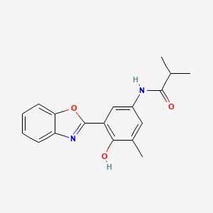 molecular formula C18H18N2O3 B11460579 N-[3-(1,3-benzoxazol-2-yl)-4-hydroxy-5-methylphenyl]-2-methylpropanamide 