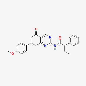 molecular formula C25H25N3O3 B11460589 N-[7-(4-methoxyphenyl)-5-oxo-5,6,7,8-tetrahydroquinazolin-2-yl]-2-phenylbutanamide 