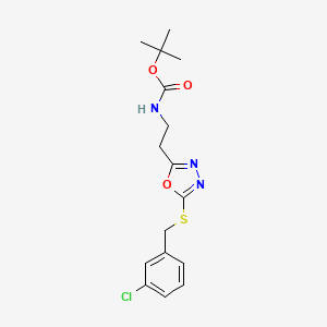 tert-butyl N-[2-[5-[(3-chlorophenyl)methylsulfanyl]-1,3,4-oxadiazol-2-yl]ethyl]carbamate