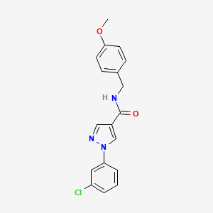 1-(3-chlorophenyl)-N-[(4-methoxyphenyl)methyl]pyrazole-4-carboxamide