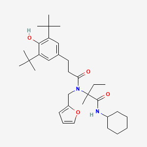 molecular formula C33H50N2O4 B11460670 N-cyclohexyl-N~2~-[3-(3,5-di-tert-butyl-4-hydroxyphenyl)propanoyl]-N~2~-(furan-2-ylmethyl)isovalinamide 