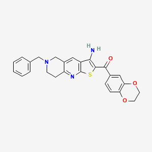 molecular formula C26H23N3O3S B11460691 (3-Amino-6-benzyl-5,6,7,8-tetrahydrothieno[2,3-b][1,6]naphthyridin-2-yl)(2,3-dihydro-1,4-benzodioxin-6-yl)methanone 