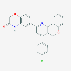 molecular formula C26H17ClN2O3 B11460731 6-[4-(4-chlorophenyl)-5H-chromeno[4,3-b]pyridin-2-yl]-2H-1,4-benzoxazin-3(4H)-one 