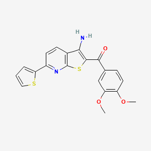 molecular formula C20H16N2O3S2 B11460738 [3-Amino-6-(thiophen-2-yl)thieno[2,3-b]pyridin-2-yl](3,4-dimethoxyphenyl)methanone 