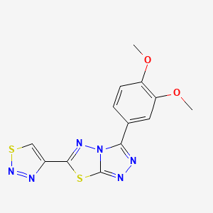 4-[3-(3,4-Dimethoxyphenyl)-[1,2,4]triazolo[3,4-b][1,3,4]thiadiazol-6-yl]-1,2,3-thiadiazole