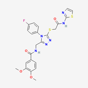 N-((4-(4-fluorophenyl)-5-((2-oxo-2-(thiazol-2-ylamino)ethyl)thio)-4H-1,2,4-triazol-3-yl)methyl)-3,4-dimethoxybenzamide