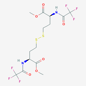 molecular formula C₁₄H₁₈F₆N₂O₆S₂ B1146077 N,N'-Bis(trifluoroacetyl)-L-homocystine Dimethyl Ester CAS No. 84355-09-9