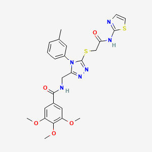 3,4,5-Trimethoxy-N-{[4-(3-methylphenyl)-5-({[(1,3-thiazol-2-YL)carbamoyl]methyl}sulfanyl)-4H-1,2,4-triazol-3-YL]methyl}benzamide