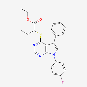 ethyl 2-{[7-(4-fluorophenyl)-5-phenyl-7H-pyrrolo[2,3-d]pyrimidin-4-yl]sulfanyl}butanoate