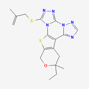 15-ethyl-15-methyl-3-(2-methylprop-2-enylsulfanyl)-16-oxa-19-thia-2,4,5,7,8,10-hexazapentacyclo[10.7.0.02,6.07,11.013,18]nonadeca-1(12),3,5,8,10,13(18)-hexaene