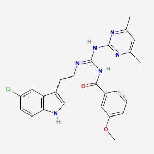 N-[(E)-{[2-(5-Chloro-1H-indol-3-YL)ethyl]amino}[(4,6-dimethylpyrimidin-2-YL)amino]methylidene]-3-methoxybenzamide