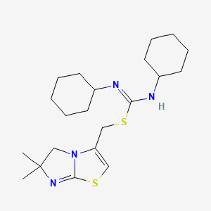 molecular formula C₂₁H₃₆Cl₂N₄S₂ B1146086 (6,6-Dimethyl-5,6-Dihydroimidazo[2,1-B][1,3]thiazol-3-Yl)methyl N,N'-Dicyclohexylimidothiocarbamate CAS No. 864677-55-4