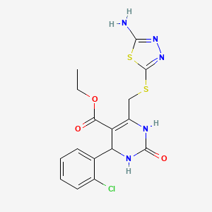 Ethyl 6-{[(5-amino-1,3,4-thiadiazol-2-yl)sulfanyl]methyl}-4-(2-chlorophenyl)-2-oxo-1,2,3,4-tetrahydropyrimidine-5-carboxylate