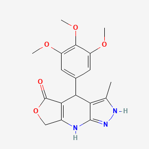 3-methyl-4-(3,4,5-trimethoxyphenyl)-1,4,7,8-tetrahydro-5H-furo[3,4-b]pyrazolo[4,3-e]pyridin-5-one