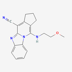 11-[(2-methoxyethyl)amino]-2,3-dihydro-1H-cyclopenta[4,5]pyrido[1,2-a]benzimidazole-4-carbonitrile