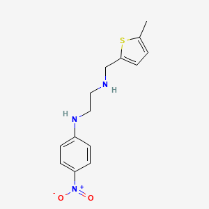 molecular formula C14H17N3O2S B11460907 N-[(5-methylthiophen-2-yl)methyl]-N'-(4-nitrophenyl)ethane-1,2-diamine 