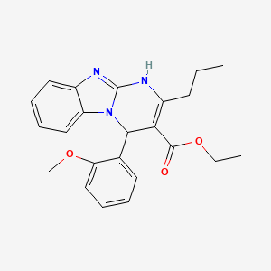 molecular formula C23H25N3O3 B11460913 Ethyl 4-(2-methoxyphenyl)-2-propyl-1,4-dihydropyrimido[1,2-a]benzimidazole-3-carboxylate 