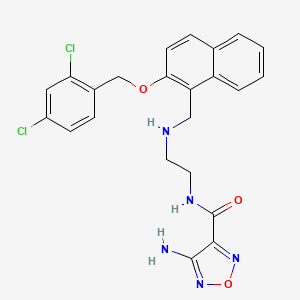 4-amino-N-{2-[({2-[(2,4-dichlorobenzyl)oxy]naphthalen-1-yl}methyl)amino]ethyl}-1,2,5-oxadiazole-3-carboxamide