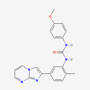 molecular formula C21H19N5O2 B11460942 1-(5-(Imidazo[1,2-a]pyrimidin-2-yl)-2-methylphenyl)-3-(4-methoxyphenyl)urea 