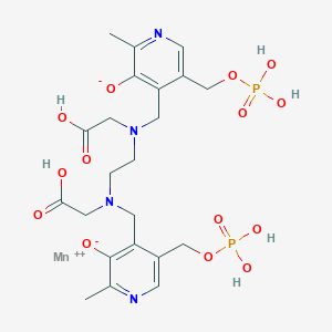 molecular formula C22H30N4O14P2.Mn B1146097 4-[[Carboxymethyl-[2-[carboxymethyl-[[2-methyl-3-oxido-5-(phosphonooxymethyl)pyridin-4-yl]methyl]amino]ethyl]amino]methyl]-2-methyl-5-(phosphonooxymethyl)pyridin-3-olate;manganese(2+) CAS No. 155319-91-8
