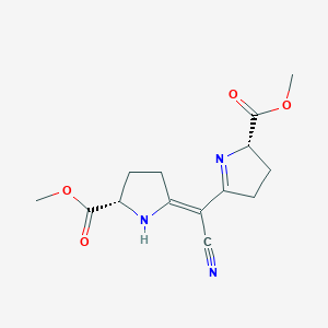 B011461 Methyl (2S)-5-[(Z)-cyano-[(5S)-5-methoxycarbonylpyrrolidin-2-ylidene]methyl]-3,4-dihydro-2H-pyrrole-2-carboxylate CAS No. 105251-49-8