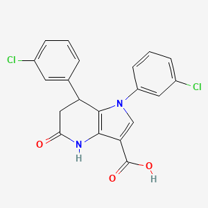 1,7-bis(3-chlorophenyl)-5-oxo-4,5,6,7-tetrahydro-1H-pyrrolo[3,2-b]pyridine-3-carboxylic acid