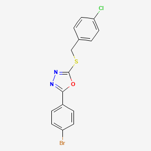 2-(4-Bromophenyl)-5-[(4-chlorobenzyl)sulfanyl]-1,3,4-oxadiazole