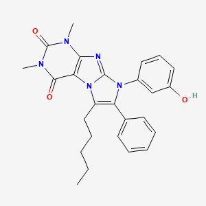 molecular formula C26H27N5O3 B11461092 8-(3-hydroxyphenyl)-1,3-dimethyl-6-pentyl-7-phenyl-1H-imidazo[2,1-f]purine-2,4(3H,8H)-dione 