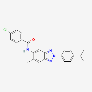 4-chloro-N-{6-methyl-2-[4-(propan-2-yl)phenyl]-2H-benzotriazol-5-yl}benzamide