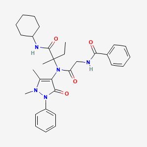 molecular formula C31H39N5O4 B11461156 N-(phenylcarbonyl)glycyl-N-cyclohexyl-N~2~-(1,5-dimethyl-3-oxo-2-phenyl-2,3-dihydro-1H-pyrazol-4-yl)isovalinamide 