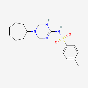 N-(5-cycloheptyl-1,4,5,6-tetrahydro-1,3,5-triazin-2-yl)-4-methylbenzenesulfonamide