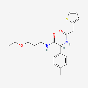 N-(3-ethoxypropyl)-2-(4-methylphenyl)-2-[(thiophen-2-ylacetyl)amino]acetamide