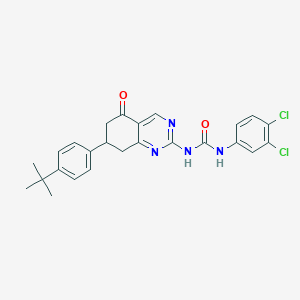 1-[7-(4-Tert-butylphenyl)-5-oxo-5,6,7,8-tetrahydroquinazolin-2-yl]-3-(3,4-dichlorophenyl)urea