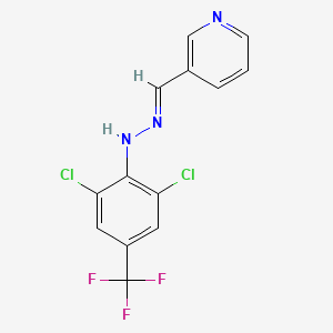 3-[(2-[2,6-Dichloro-4-(trifluoromethyl)phenyl]hydrazin-1-ylidene)methyl]pyridine