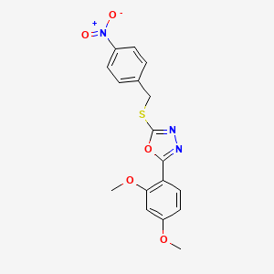 2-(2,4-Dimethoxyphenyl)-5-[(4-nitrobenzyl)sulfanyl]-1,3,4-oxadiazole