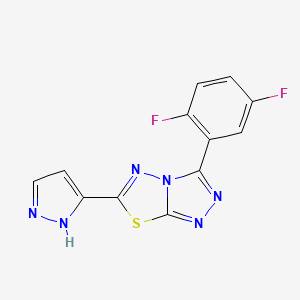 3-[3-(2,5-Difluorophenyl)-[1,2,4]triazolo[3,4-b][1,3,4]thiadiazol-6-yl]-1H-pyrazole