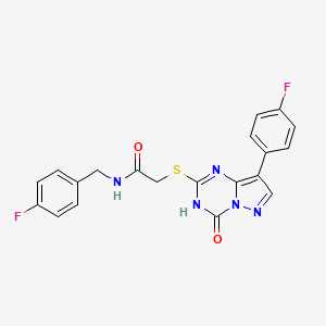 N-(4-fluorobenzyl)-2-{[8-(4-fluorophenyl)-4-oxo-3,4-dihydropyrazolo[1,5-a][1,3,5]triazin-2-yl]sulfanyl}acetamide