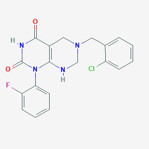 molecular formula C19H16ClFN4O2 B11461236 6-(2-chlorobenzyl)-1-(2-fluorophenyl)-2-hydroxy-5,6,7,8-tetrahydropyrimido[4,5-d]pyrimidin-4(1H)-one 