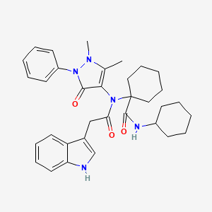 N-cyclohexyl-1-[(1,5-dimethyl-3-oxo-2-phenyl-2,3-dihydro-1H-pyrazol-4-yl)(1H-indol-3-ylacetyl)amino]cyclohexanecarboxamide