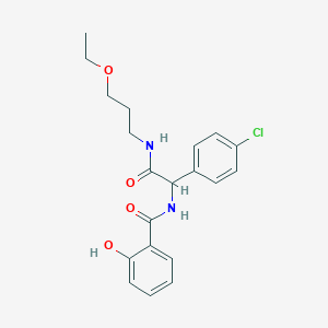 N-{1-(4-chlorophenyl)-2-[(3-ethoxypropyl)amino]-2-oxoethyl}-2-hydroxybenzamide