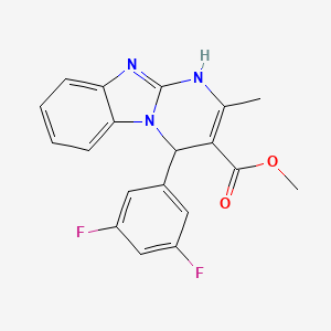 molecular formula C19H15F2N3O2 B11461258 Methyl 4-(3,5-difluorophenyl)-2-methyl-1,4-dihydropyrimido[1,2-a]benzimidazole-3-carboxylate 