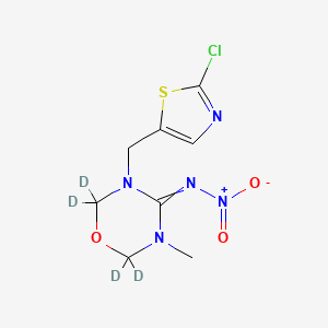 molecular formula C₈H₆D₄ClN₅O₃S B1146126 N-[3-[(2-chloro-1,3-thiazol-5-yl)methyl]-2,2,6,6-tetradeuterio-5-methyl-1,3,5-oxadiazinan-4-ylidene]nitramide CAS No. 1331642-98-8