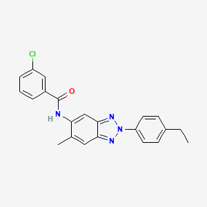 molecular formula C22H19ClN4O B11461265 3-chloro-N-[2-(4-ethylphenyl)-6-methyl-2H-1,2,3-benzotriazol-5-yl]benzamide 