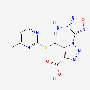 1-(4-amino-1,2,5-oxadiazol-3-yl)-5-{[(4,6-dimethylpyrimidin-2-yl)sulfanyl]methyl}-1H-1,2,3-triazole-4-carboxylic acid