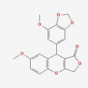 7-methoxy-9-(7-methoxy-1,3-benzodioxol-5-yl)-3,9-dihydro-1H-furo[3,4-b]chromen-1-one