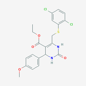 Ethyl 6-{[(2,5-dichlorophenyl)sulfanyl]methyl}-4-(4-methoxyphenyl)-2-oxo-1,2,3,4-tetrahydropyrimidine-5-carboxylate