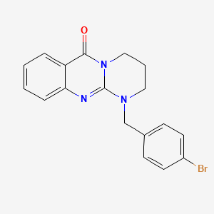 molecular formula C18H16BrN3O B11461308 1-(4-bromobenzyl)-1,2,3,4-tetrahydro-6H-pyrimido[2,1-b]quinazolin-6-one 